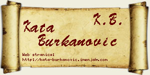 Kata Burkanović vizit kartica